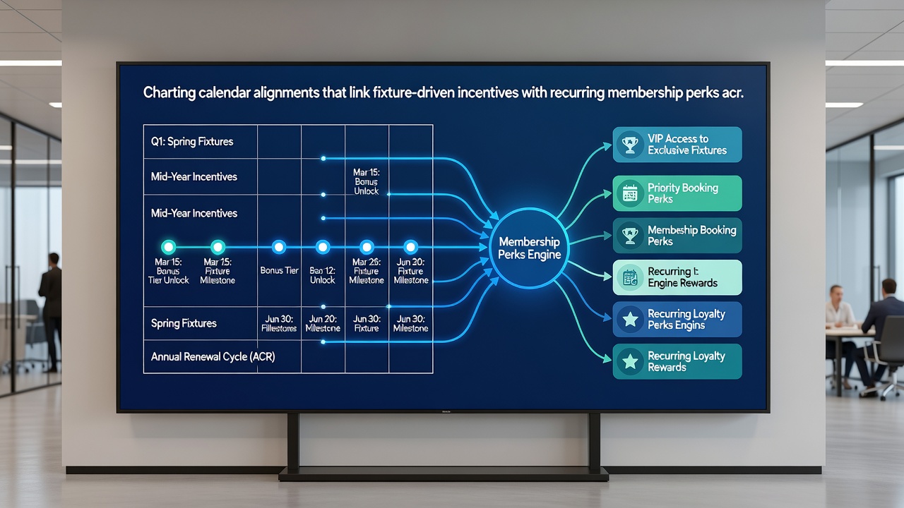 Detailed view of a multi-vertical platform calendar with highlighted overlaps between fixture incentives and membership renewal dates