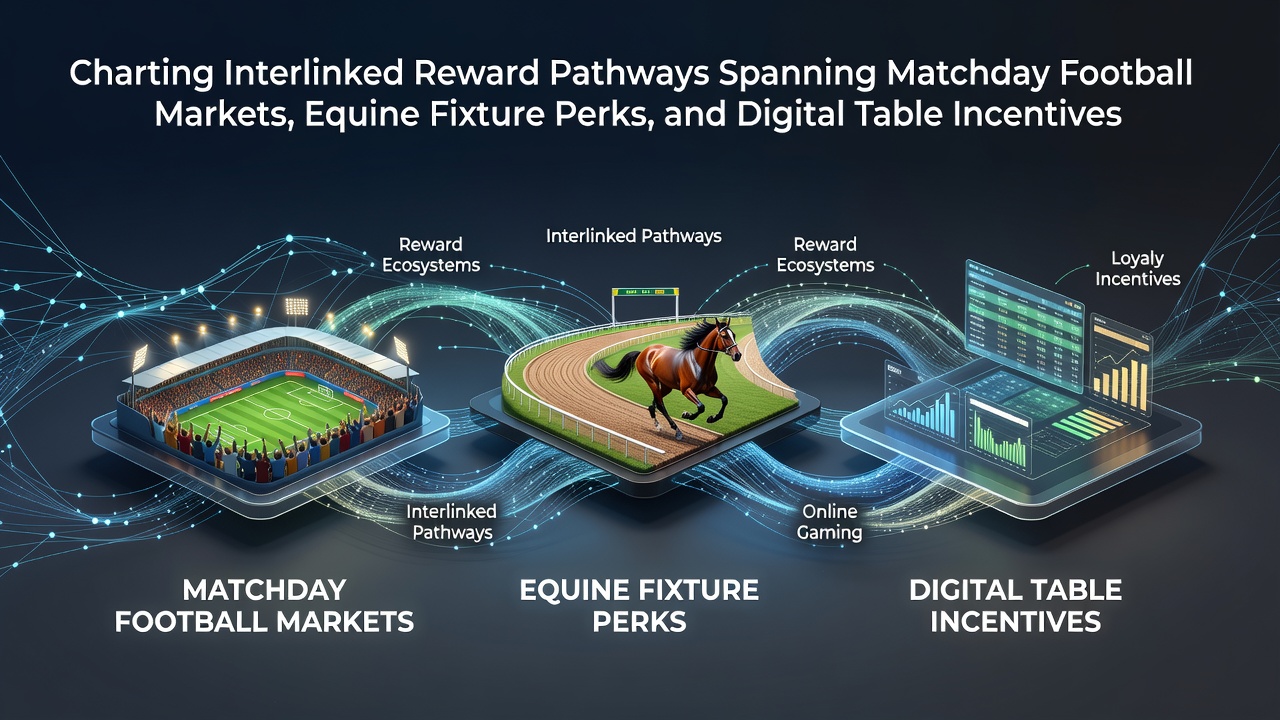 Diagram showing interconnected reward pathways across football, horse racing, and casino incentives