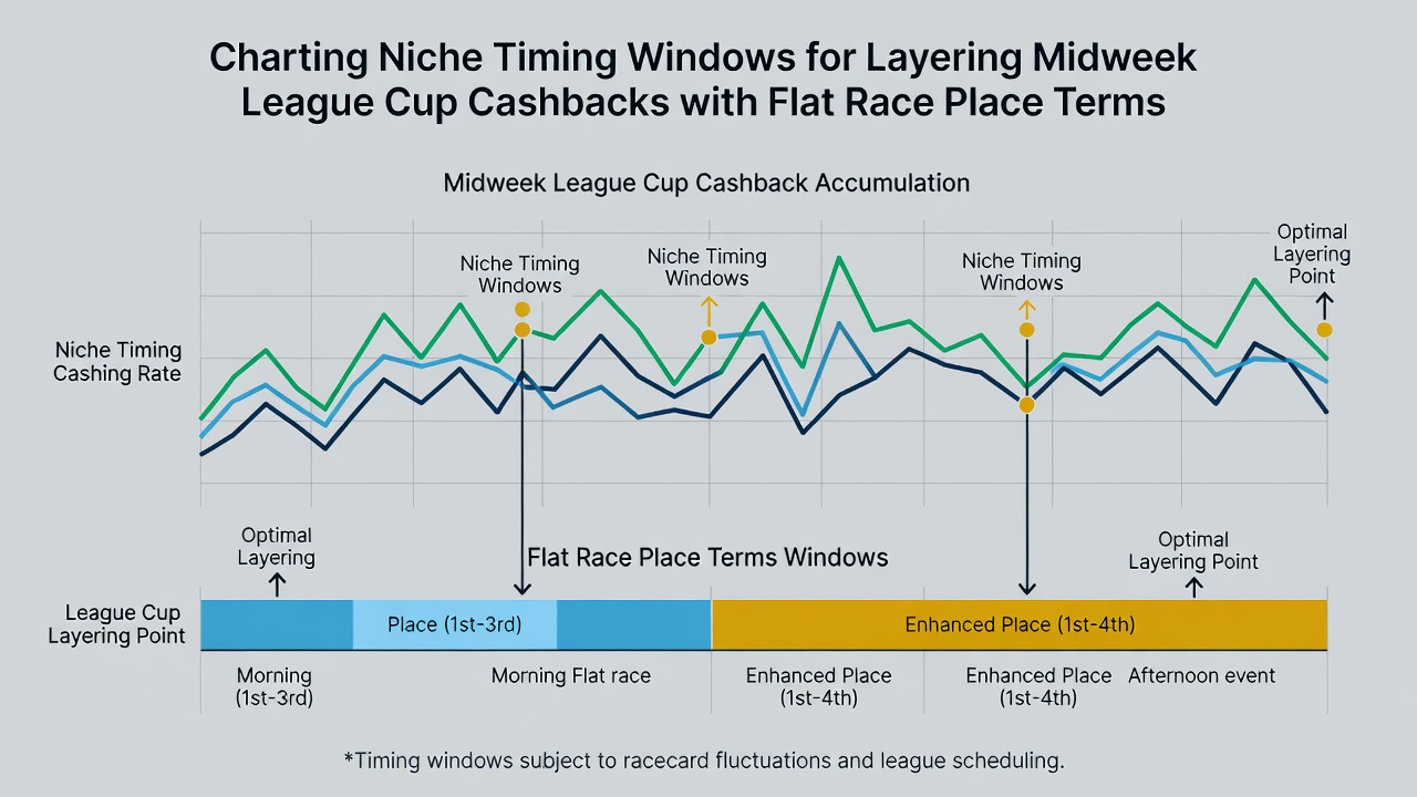 Diagram showing layered promotion timelines across operators for league cups, flat races, and table games