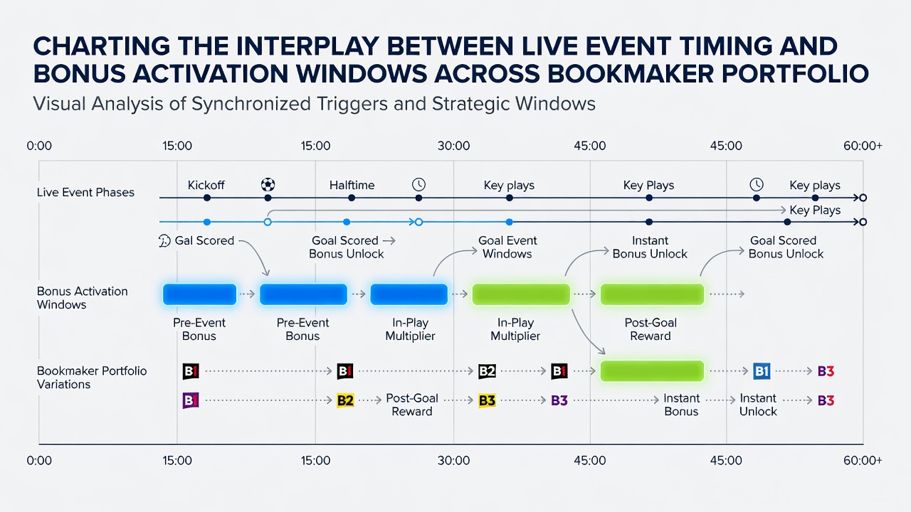 Chart illustrating synchronization rates between live sports timings and bonus windows for different bookmaker groups