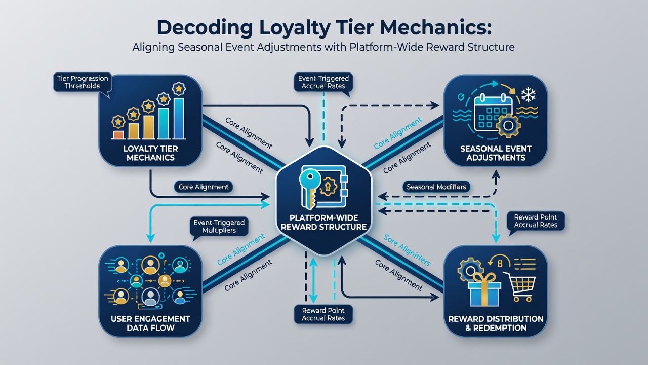 Flowchart illustrating integration of seasonal multipliers into loyalty reward ledgers
