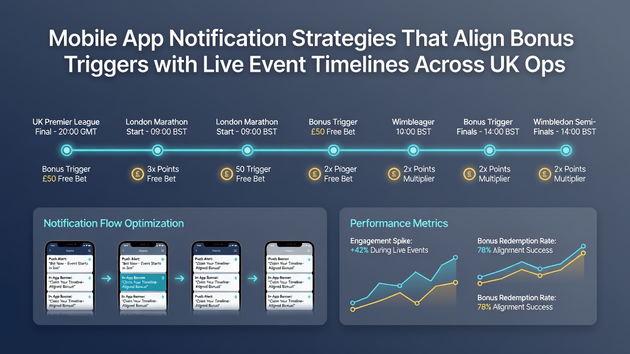 Dashboard view of notification timing analytics aligned with live event schedules for UK operators