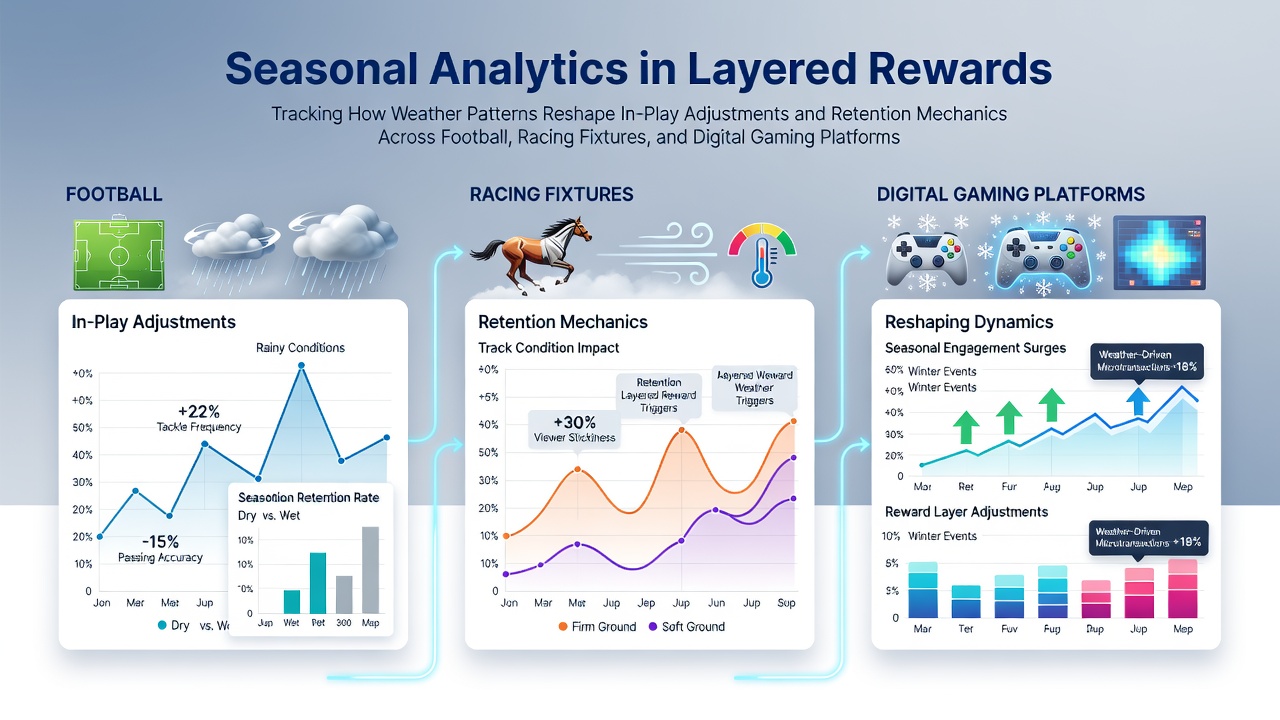 Weather data overlays on football pitch during seasonal analytics review