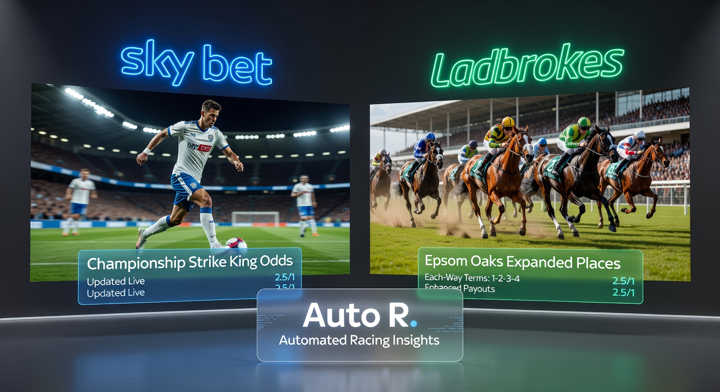 Graphic comparing Sky Bet and Ladbrokes promotions on football, horse racing, and casino offers