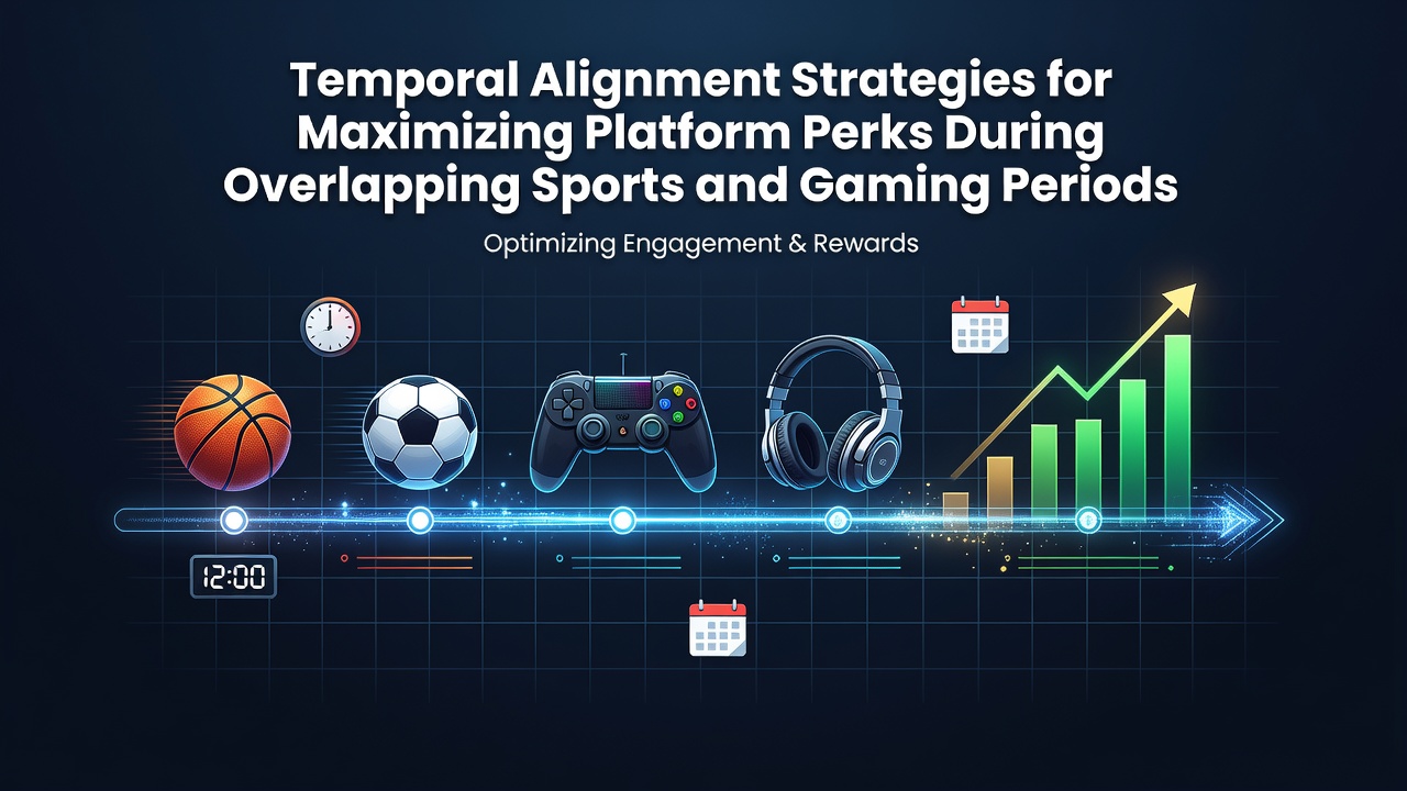Calendar overlay showing sports seasons intersecting with gaming event timelines and reward windows
