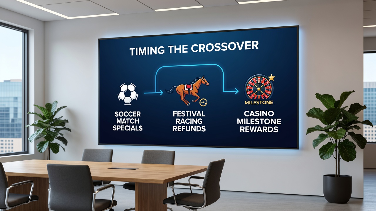 Casino reward tiers displayed alongside racing festival refund promotions on a UK platform